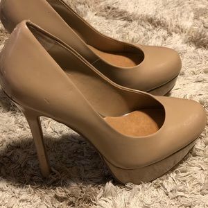Nude platform heels